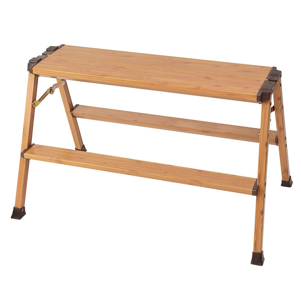 MULTIPURPOSE STEP STOOL MATALL DAT-KW2-90 2-STEP WOOD PATTERNED