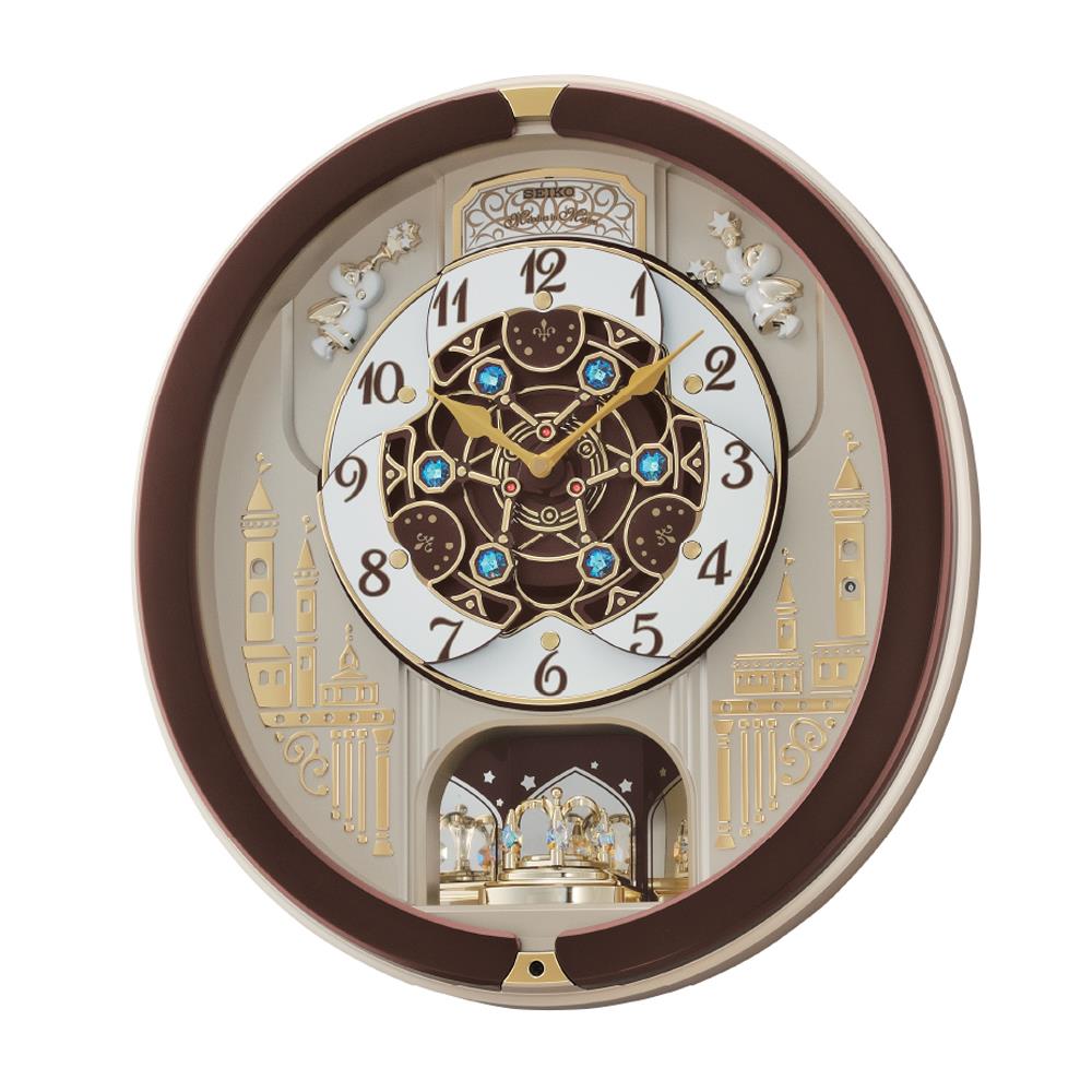 WALL CLOCK SEIKO CLOCKS MELODY QXM291B 17.4X15.9IN BROWN